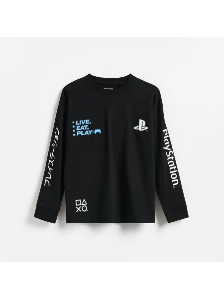 Reserved PlayStation hosszú ujjú póló fekete
