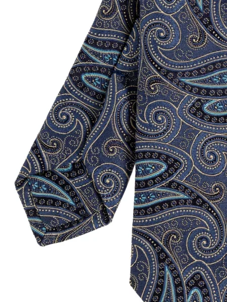 Cravată Etro cu model paisley albastru