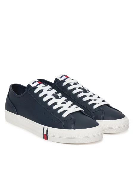 Superge Tommy Jeans Archive Vulc. Long Lace Mornarsko modra