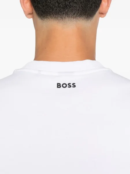 Тенис тениска Boss с автограф бяло