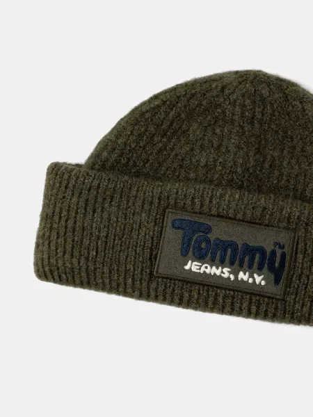 Tommy Jeans Kapa s primesjo volne zelena