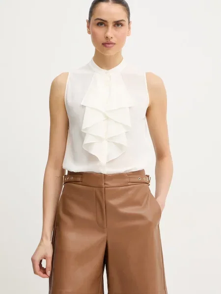 Luisa Spagnoli cămașă de matase Burrata bej
