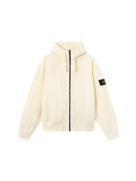 Bluza rozpinana Stone Island z kamieniami biała
