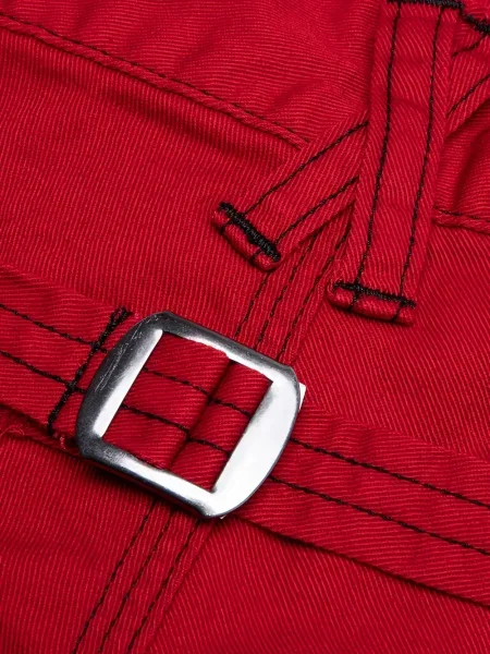 Kalhoty Needles s přezkou červené