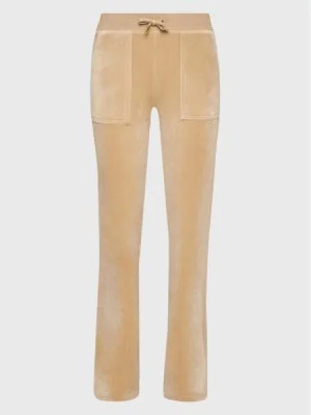 Juicy Couture Pantaloni de trening Del Ray Classic Velour Pant Pocket Design GOLD HW bej