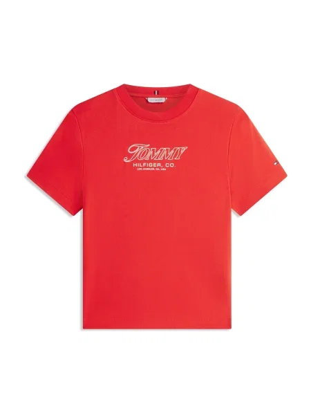 TOMMY HILFIGER Tricou TILT orange / alb roșu