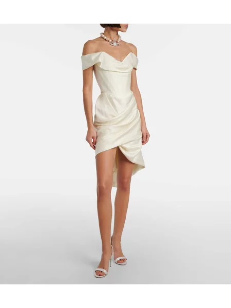 Rochie Vivienne Westwood din satin drapată alb