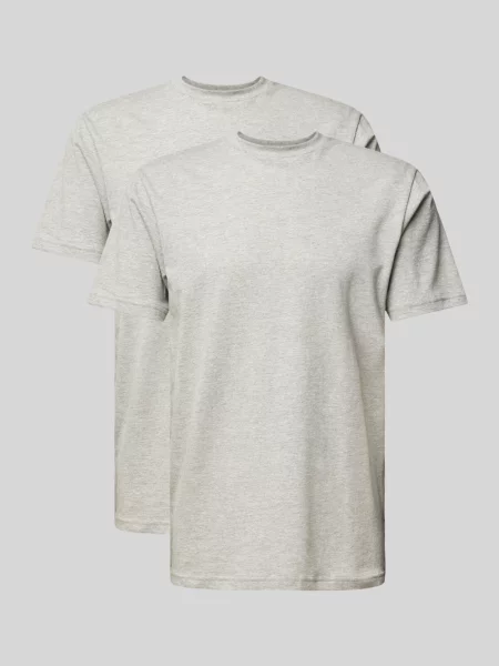 T-shirt z prążkowanym okrągłym dekoltem Ragman