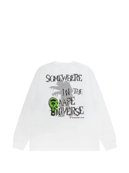 Pulover Aape By A Bathing Ape cu imagine alb