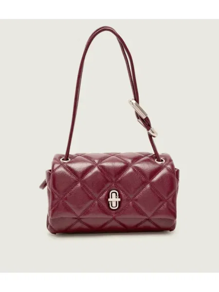 Marc Jacobs De piele geantă pe umăr THE MINI DUAL bordo