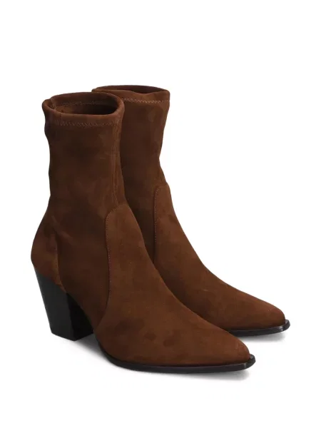 Botine Stuart Weitzman din piele de căprioară maro