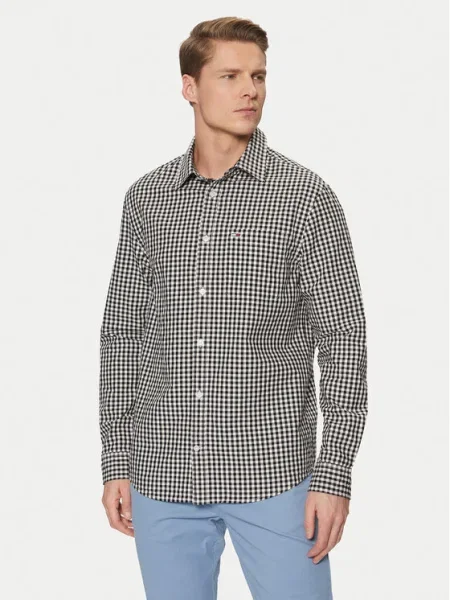 Tommy Jeans Ing Poplin Check fekete