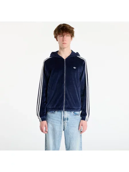 Welurowa kurtka jeansowa Adidas granatowa