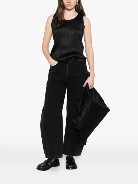 Αμανικας τοπ Pleats Please Issey Miyake μαύρο