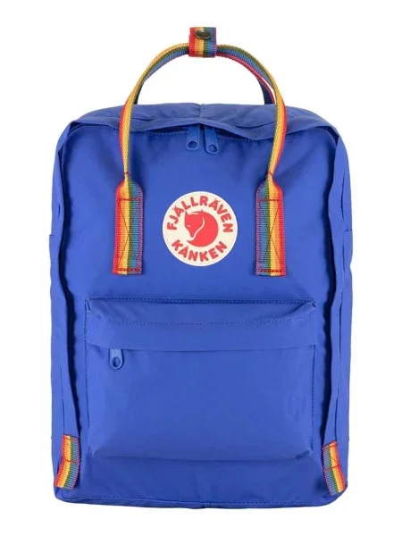 Раница Fjallraven Kanken Rainbow синьо голям с изчистен дизайн