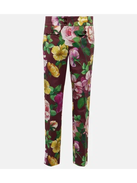 Hlače z nizkim pasom Dolce&gabbana z nizkim pasom s cvetličnim vzorcem