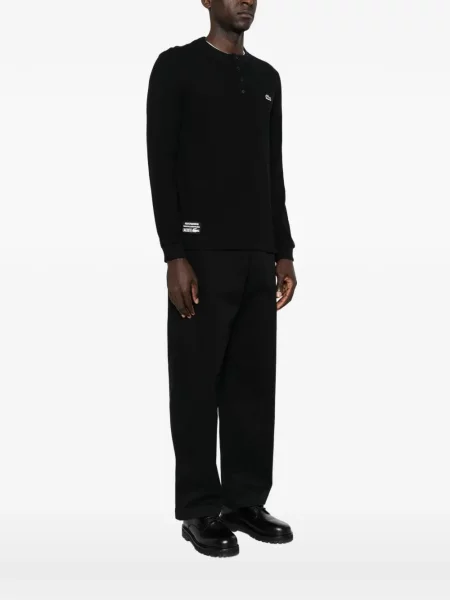 Lung tricou Lacoste cu autograf negru