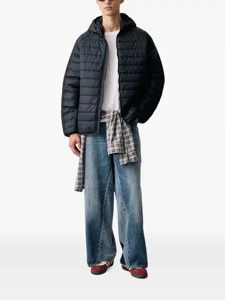 Decupat geacă Adidas cu glugă cu model piele de șarpe alb
