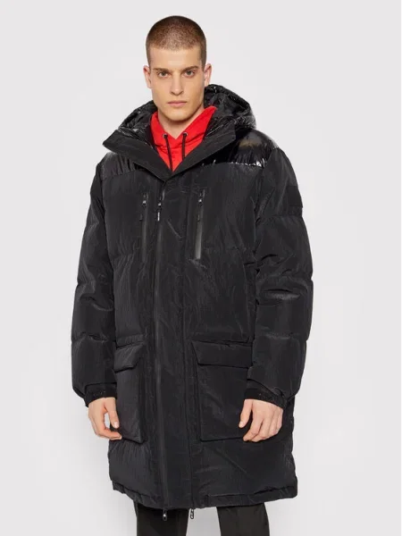 Calvin Klein Пухено яке High Shine черен