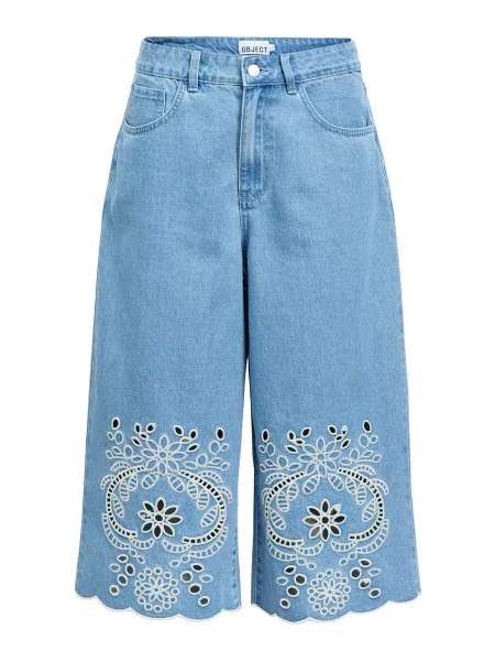 OBJECT Jeans OBJIDDA albastru denim alb