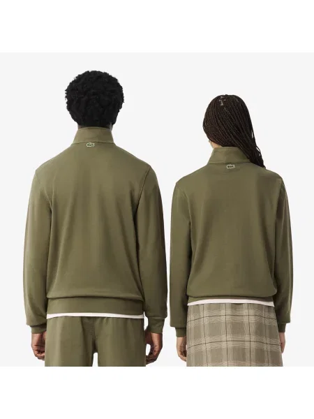 Lacoste Bluza Z Nadrukiem Z Wysokim Kołnierzem zielony