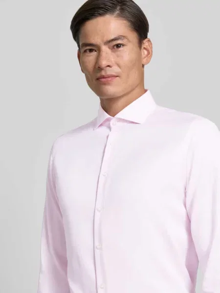 Koszula biznesowa o kroju slim fit z czystej bawełny Jake*s różowa