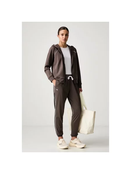 Dres Under Armour Rival Tricot Tracksuit HD peppercorn/white brązowy