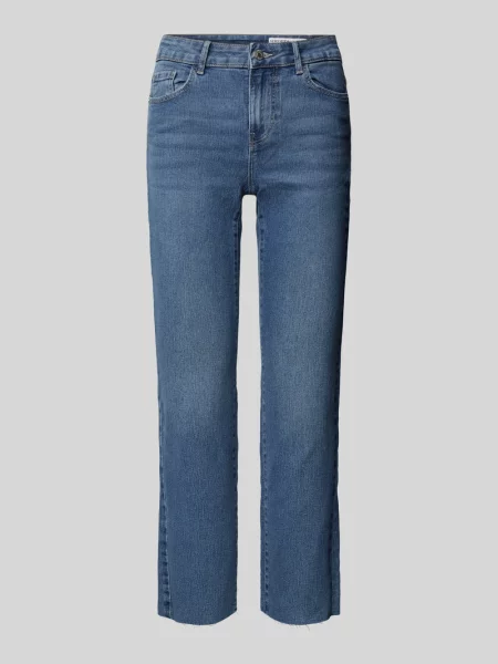 Jeansy o kroju regular fit z wysokim stanem i dołem bez wykończenia model ‘SHEILA’ Vero Moda niebieskie