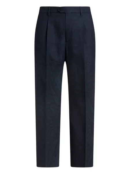 Pantaloni Etro cu model paisley albastru
