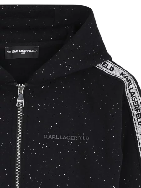 Dětska mikina s kapucí Karl Lagerfeld černá