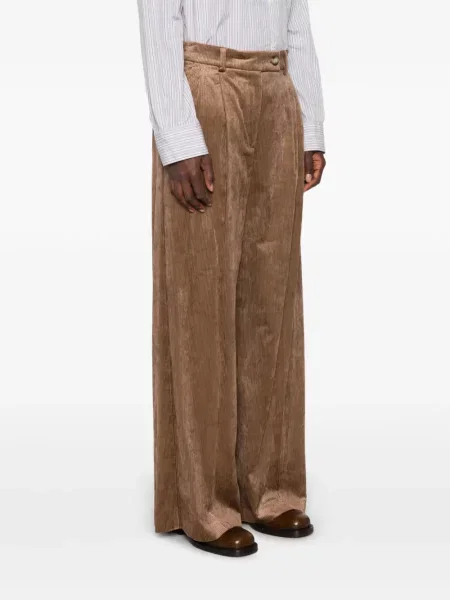 Pantaloni Solotre de catifea cord maro