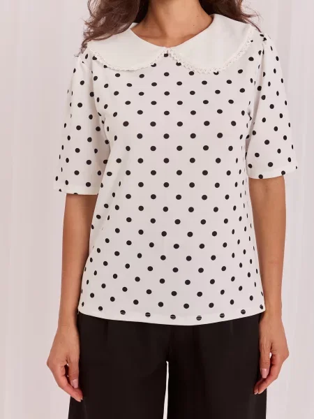 Gulerat bluză Italy Moda alb