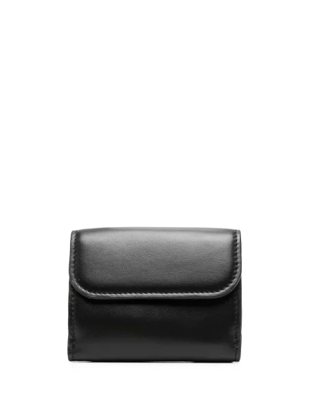 Iš natūralios odos mini piniginė Chloé juoda
