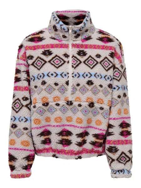 ONLY Svetr ONLJANNE hnědá grafitová / oranžová šedá