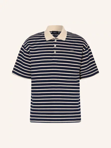 A.P.C. Jerseyové Polo Tričko tmavě / krémová modrá