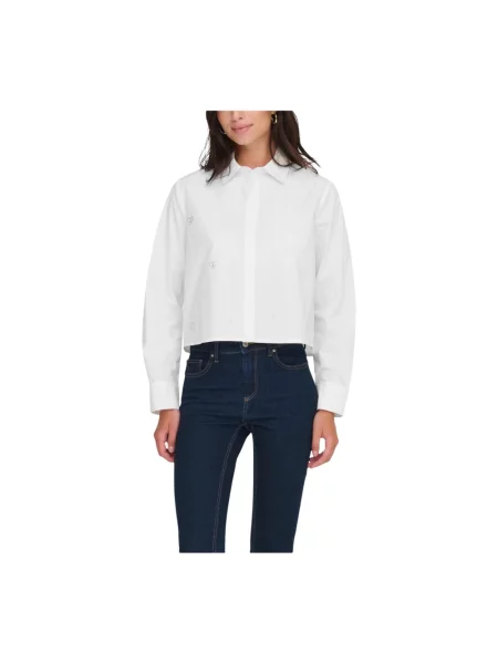 Koszula Jacqueline De Yong z długim rękawem biała