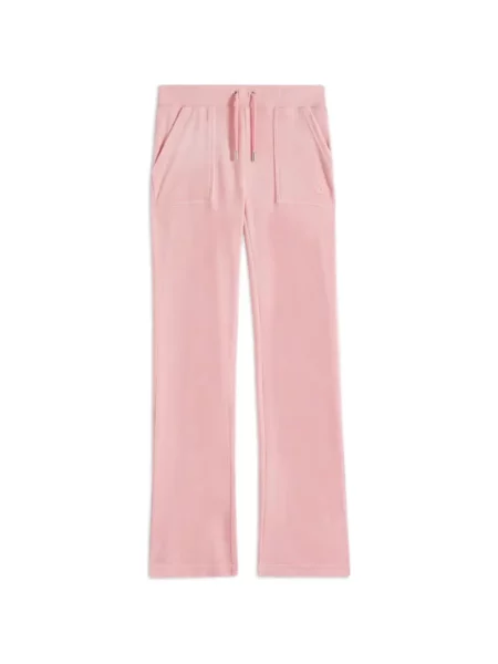 Pantaloni Juicy Couture din velur alergare roz