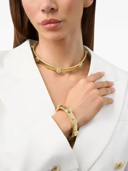 Brăţară Philipp Plein cu model piele de șarpe galben