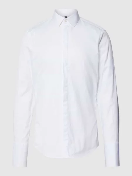 Koszula smokingowa o kroju slim fit ze splotu twill Jake*s biała