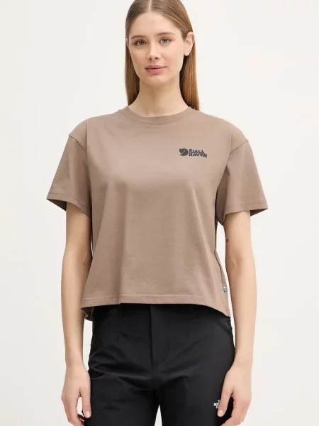 Fjallraven T-shirt αθλητικό γυναικείο Forest Walk καφέ