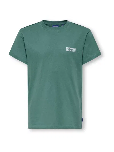 Only & Sons Junior Tricou OSJDESERT verde pin alb