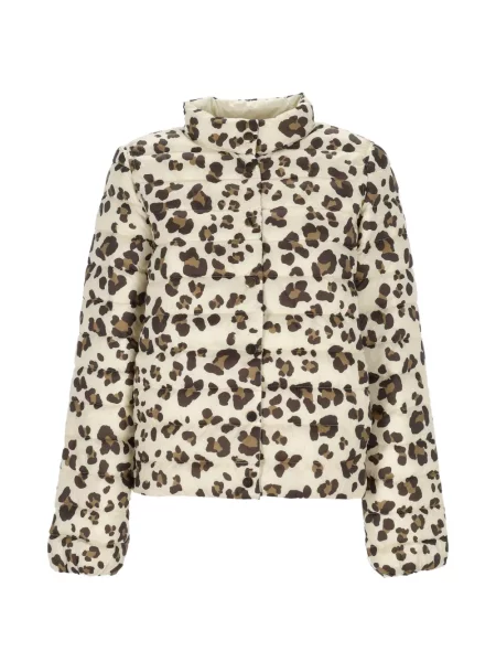Matlasat geacă Marella cu imagine cu model leopard alb