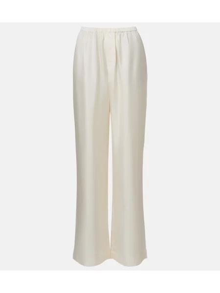 Pantaloni Róhe de mătase alb
