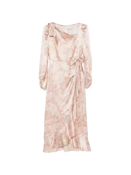Rochie midi Alessandra Rich de mătase până la genunchi de costum