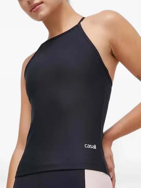 Top Casall cu gât halter negru