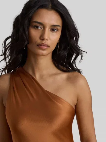 Lauren Ralph Lauren sukienka asymetryczna pomarańczowa