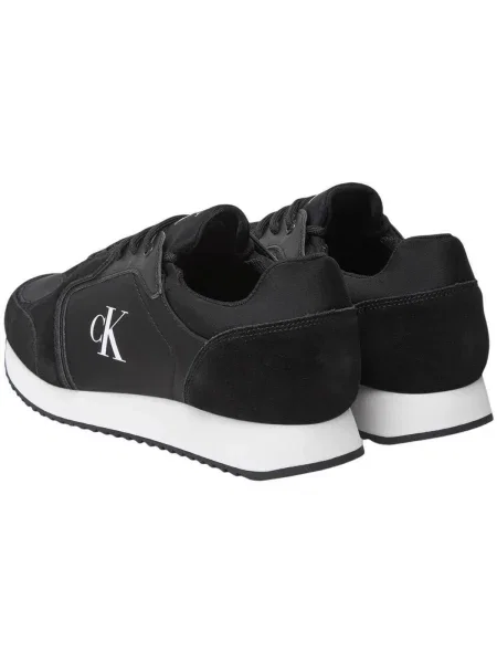Calvin Klein Jeans Sneakersy Retro Runner Sock Lace Up Ny-Su Čierna biela