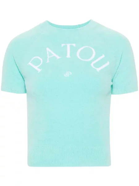 Top Patou tricotate cu autograf albastru