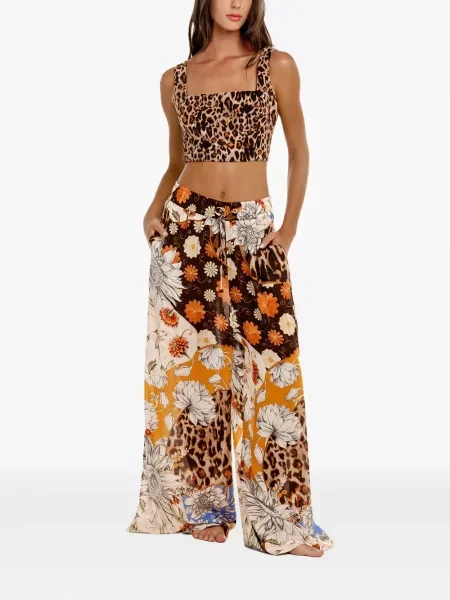 Top Agua Bendita cu imagine cu model leopard maro