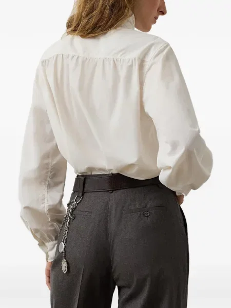 Satenske rukavice Polo Ralph Lauren s vezom s vezicama smeđa